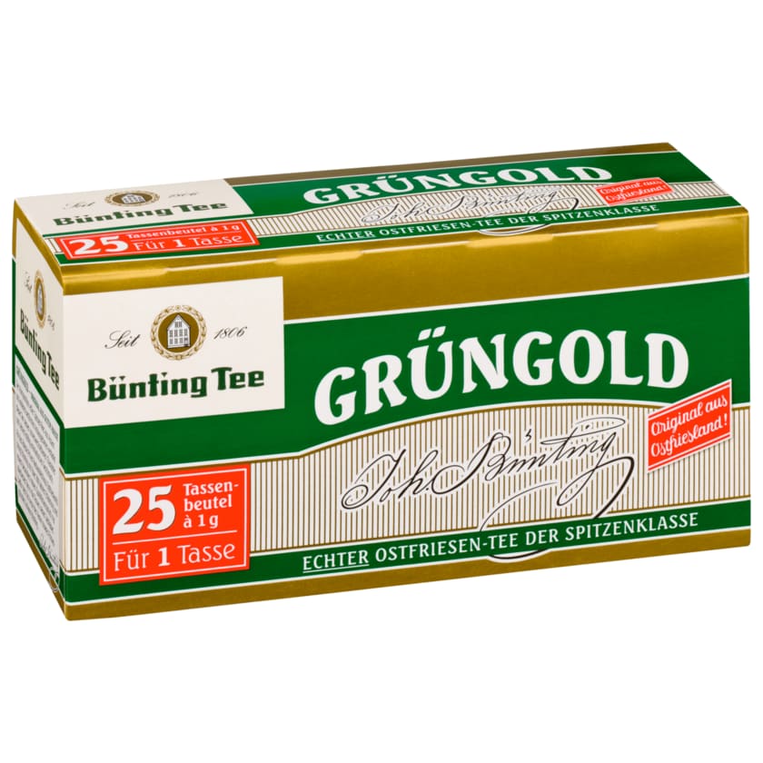 Bünting Tee Grüngold 25g, 25 Beutel